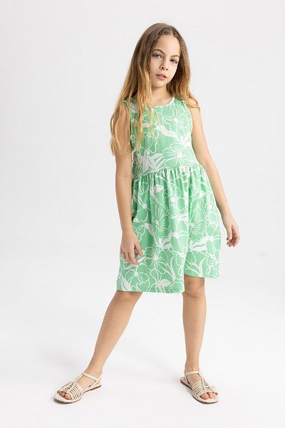 DeFacto Girl's Patterned Sleeveless Dress B4338a824sm
