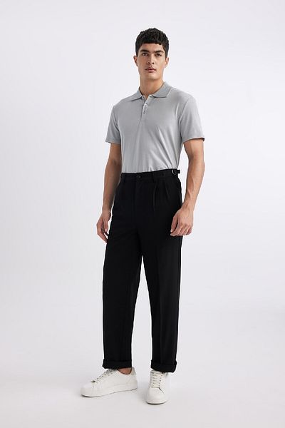 DeFacto Slim Fit Texture Extract Ημιστοιβαγμένο T-shirt M6609az24sp