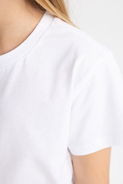 DeFacto Girl's Regular Fit Short Sleeve T-Shirt