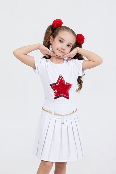 Besimo Kids Star Lacy Embroidery T-Shirt Girl's 23 April Show Clothes
