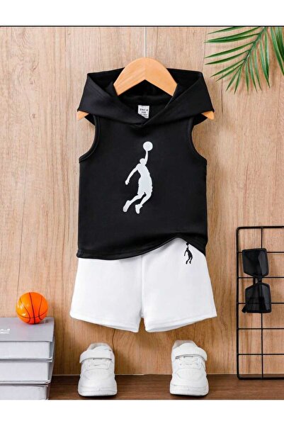 VESTIR BIEN Set cu glugă și pantaloni pentru copii, imprimat cu model coș, 10...