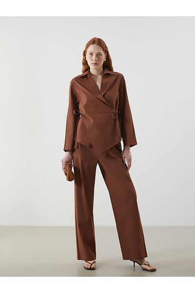 LC Waikiki Double Breasted Collar Oversize Women's Kimono