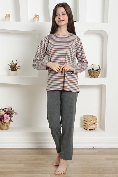 modaserdem Costum de pijama din bumbac pieptănat cu model pentru fete Mdsrdm - 100% bumbac