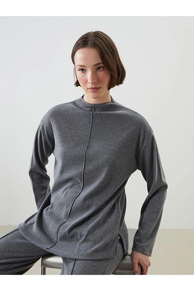 LC Waikiki Lcwaikiki Classic Anthracite Stand Collar Women's Tunic