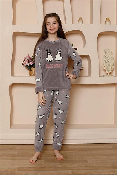 modaserdem Σετ πιτζάμες Mdsrdm Girl's Welsoft Fleece Grey