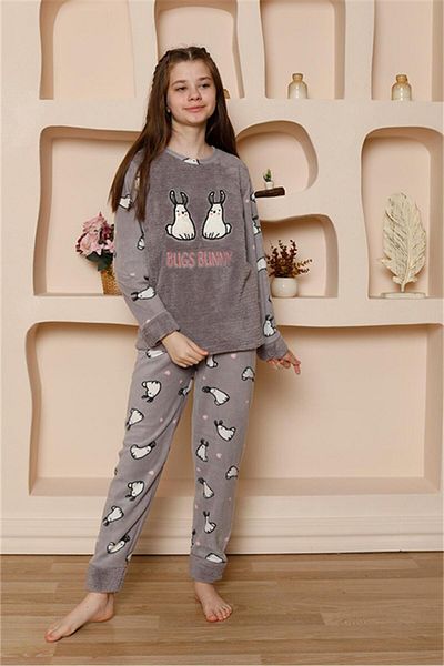 modaserdem Σετ πιτζάμες Mdsrdm Girl's Welsoft Fleece Grey