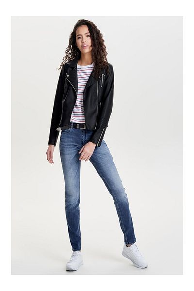 ONLY Onlgemma Faux Leather Biker Otw Noos Black Women's Leather Jacket 15153079