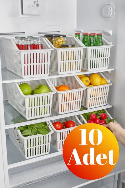 ODTA 10 Pieces Refrigerator / Cabinet Organizer, Crisper, Fruit Bowl