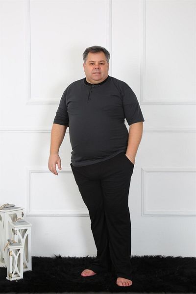modaserdem Mdsrdm Ανδρικό Σετ Πιτζάμες Βαμβακερό Μεγάλο Μέγεθος-100% Βαμβάκι