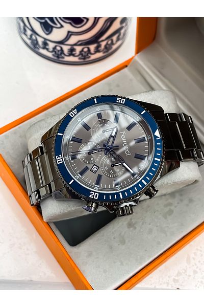 Ferrucci Ferucci Brand Waterproof Stainless Steel Men's Wrist Watch with Bracelet Gift