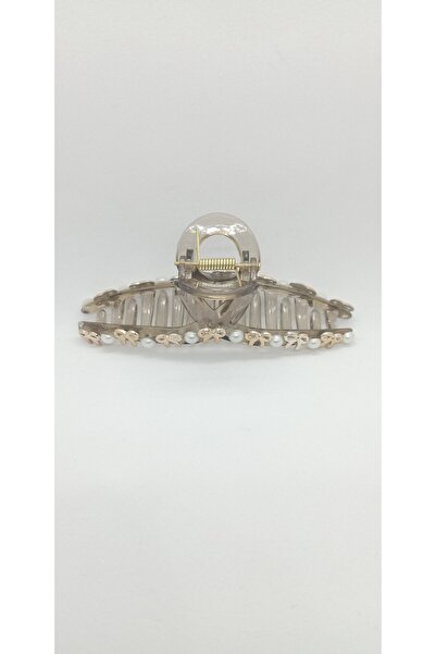 ndjewelry مشبك مزلاج شفاف مزين باللؤلؤ والذهب