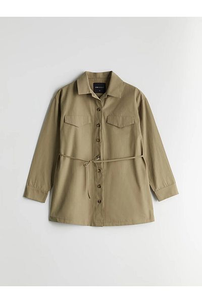 LC Waikiki Γυναικείο πουκάμισο LCW Modest Khaki Poplin