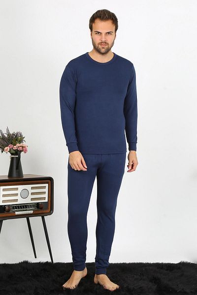 modaserdem Ανδρικό βαμβακερό κοστούμι Navy Blue Mdsrdm