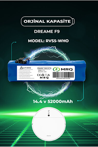MRQ DREAME F9 ROBOT SÜPÜRGE BATARYASI (ORİJİNAL KAPASİTE) 5200Mah Batarya