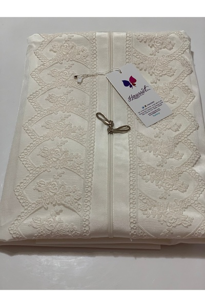 HAUSSET Gamboç Ekru Fransiz Dantelli Özel Ölçü Gelinlik ve Gece Kiyafetleri i...