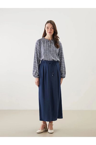 LC Waikiki Bluză de damă LCW Grace Blue cu guler cu șireturi