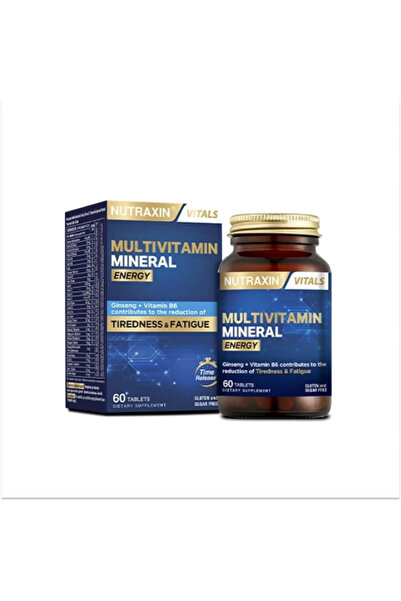 Nutraxin Multivitamin Mineral Energy Complex 60 Tbl - Magnezyum, Taurin, Kolin, Panax Ginseng, Q10