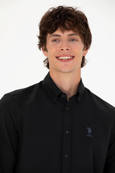 U.S. Polo Assn. G081gl004 1672246 Gox023k Мъжка риза Черна