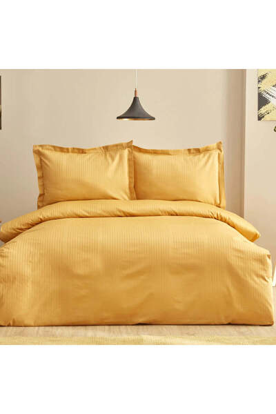 Karaca Karaca Home Uniq 100% Cotton Double Sateen Duvet Cover Mustard