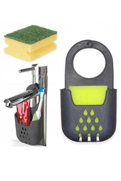 ODTA Practical Hanging Silicone Dish Sponge Holder, Sink Top Organizer Hanging Sponge Holder with Sponge Gift