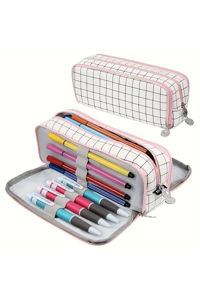 GlassySKY Multi-Section, Large Capacity Pencil Case Pen Holder Stationery for Primary School Middle School High School Students