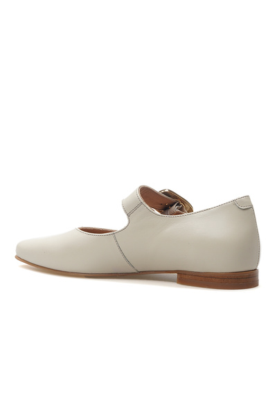 Venüs Women's Genuine Leather Daily Ballet Flats Z Beige 25Y 2511501 Y