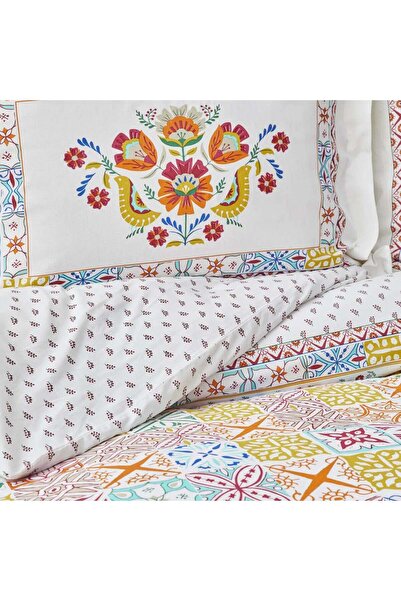 Karaca Home Lumina Yellow %100 Cotton Duvet Covet Set, Double