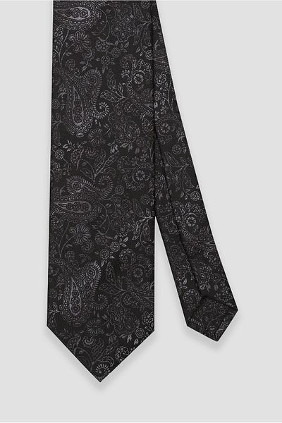 Abbate Black Paisley Pattern Tie