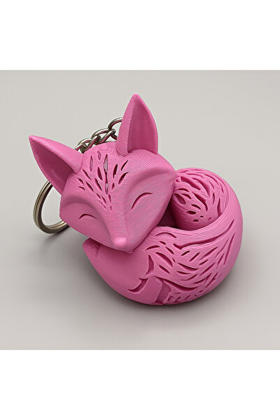 lampara سلسلة مفاتيح ثعلب نائمة ثلاثية الأبعاد - تصميم أنيق وصديق للبيئة وأصلي