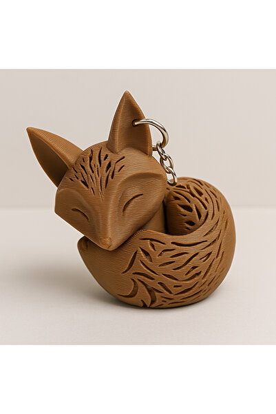 lampara سلسلة مفاتيح ثعلب نائمة ثلاثية الأبعاد - تصميم أنيق وصديق للبيئة وأصلي