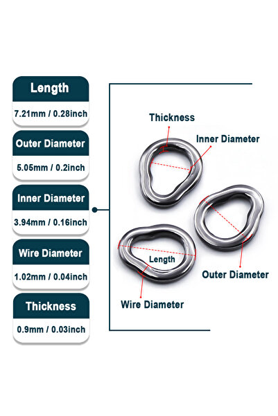 Choice 25 قطعة S - 7.21 مم 190 كجم حلقات صيد صلبة 25 إلى 100 قطعة حلقات منفصل...
