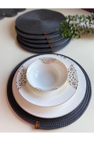ELÇİÇEK HOME Plates Set, American Service (2 Pieces)