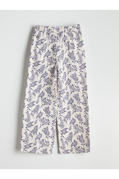 LC Waikiki Ecru Girl's Pants with Elastic Waist