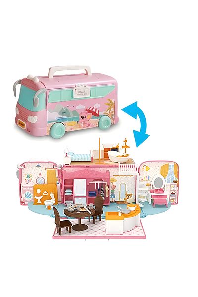 kardelen kırtasiye Koala Bus Portable Camping Caravan Bus Simulation Role-Playing Toy Set