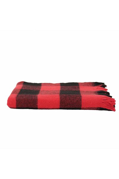 Karaca Home Mountain Blanket, 130cmx170cm, Red Black