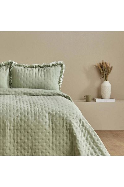 Karaca Home Viona Double Bedspread Set Sage