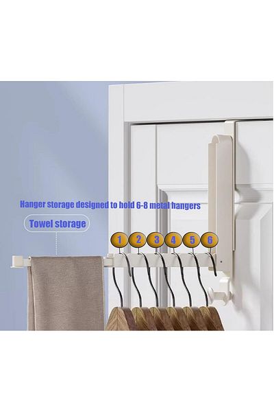 COOYA On the Door Hangers,Nonmarking,Retractable Rod,Long-Lasting Functionality,to Organize Clothes Coat