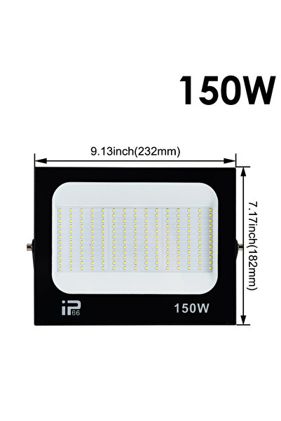 Choice كشاف LED بقوة 6500 كلفن 150 وات 200 وات، إضاءة خارجية مقاومة للماء IP6...