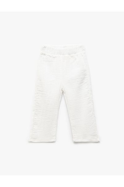 Koton Elastic Waist Cotton Pocket Muslin Trousers