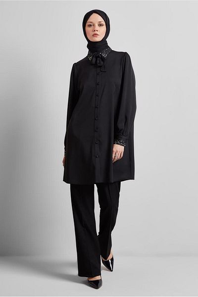 Alvina Stone Detail Satin Tunic 45323