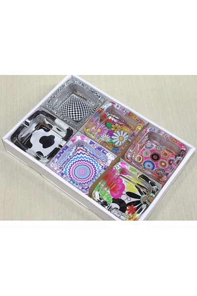 ForWhat Glass Type Ash Tray Style Ashtray for Office Home Office Decor