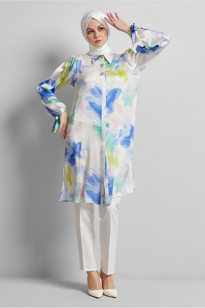 Alvina Patterned Cotton Tunic 45399