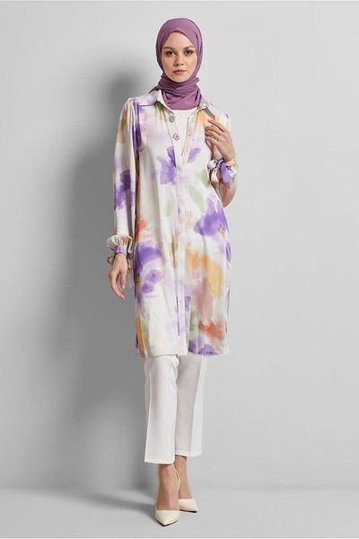 Alvina Patterned Cotton Tunic 45399