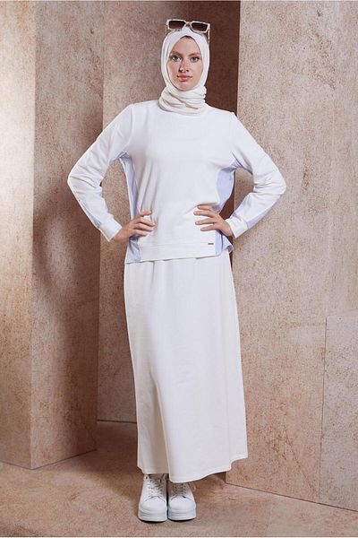 Alvina 44746 Model Striped Skirted Tracksuit Set