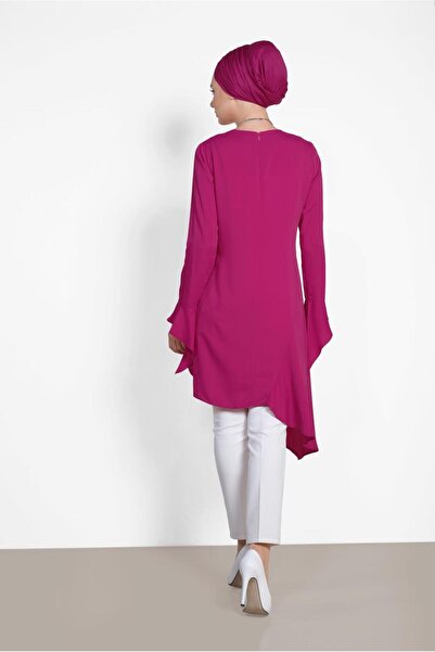 Alvina Asymetric Cut Pillise Detail Tunic 4852