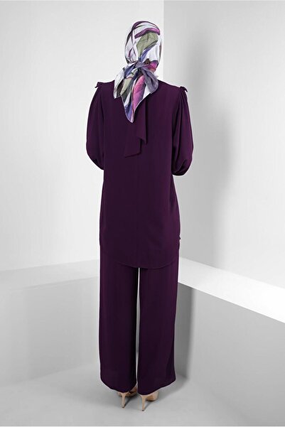 Alvina Ruffle Detailed Balloon Sleeve Trousers Suit 43861