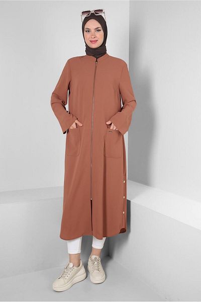 Alvina Long Tunic - Pocket Detailed and Zippered 43834
