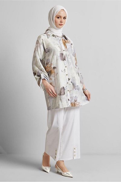 Alvina Patterned Shirt Tunic 44781