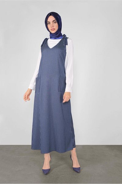 Alvina 41287 Μοντέλο Gingham Gilet - Σχέδιο με κορδόνια