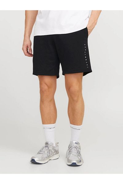 Jack & Jones JPSTESTAR JJ SWEAT SHORTS Μαύρο Ανδρικό Σορτς